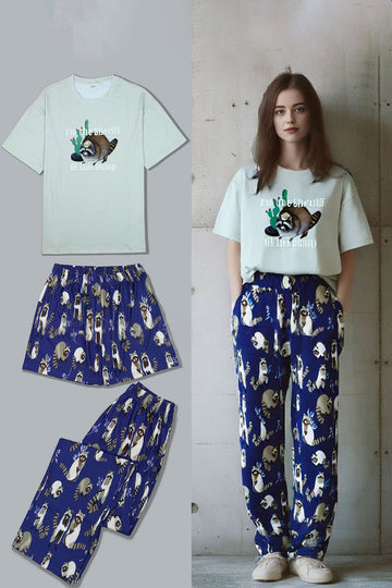 Pyjama familial assorti à imprimé animal vert clair